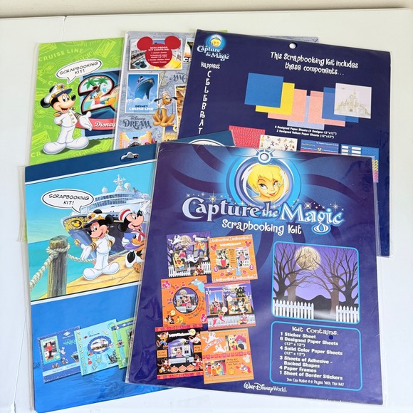 Disney Other - Disney Cruise Scrapbooking Kit Lot of 6 Disneyana Paper Craft Mixed Sealed/Open
